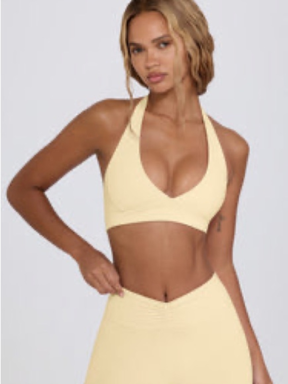 Bo+Tee Light Yellow Halter + Shorts Set